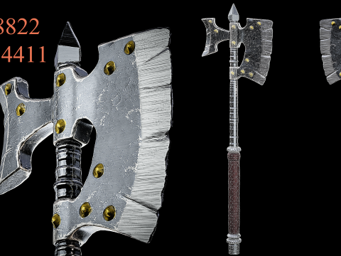 Game Ready Axes Low poly Vol 02 Modello 3D