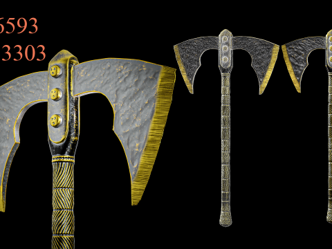 Game Ready Axes Low poly Vol 02 Modello 3D