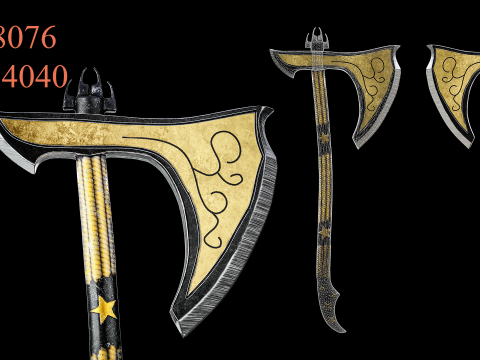 Game Ready Axes Low poly Vol 02 Modello 3D