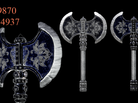 Game Ready Axes Low poly Vol 02 Modello 3D