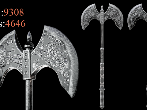 Game Ready Axes Low poly Vol 03 3D Model