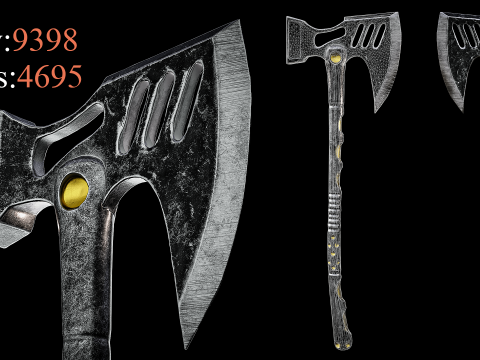 Game Ready Axes Low poly Vol 03 3D Model
