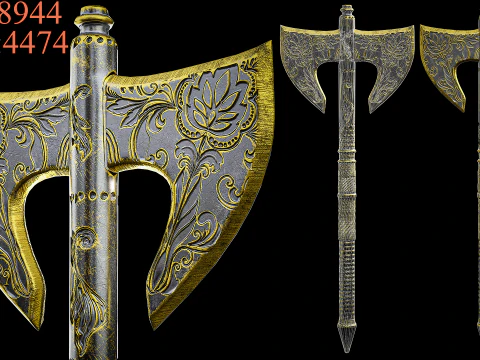 Game Ready Axes Low poly Vol 03 3D Model