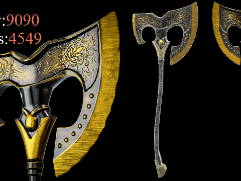 Game Ready Axes Low poly Vol 03 3D Model