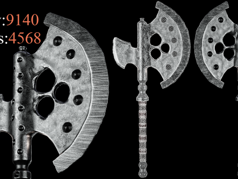Game Ready Axes Low poly Vol 03 3D Model