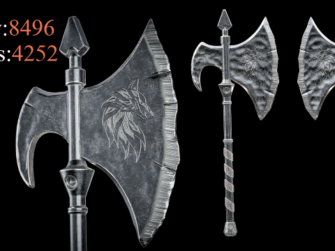 Game Ready Axes Low poly Vol 03 3D Model