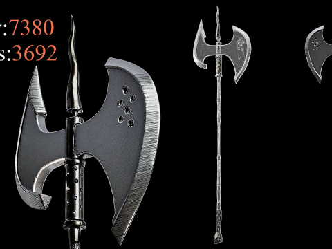 Game Ready Axes Low poly Vol 03 3D Model
