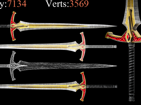 Game Ready Swords Low poly Vol 02 3D Модель
