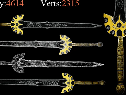 Game Ready Swords Low poly Vol 02 3D Model