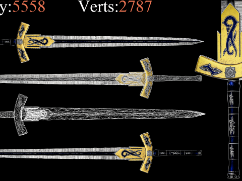 Game Ready Swords Low poly Vol 02 3D Модель