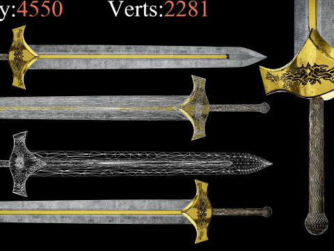 Game Ready Swords Low poly Vol 02 3D Модель