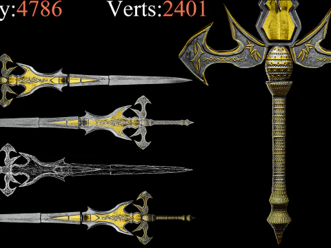 Game Ready Swords Low poly Vol 02 3D Model