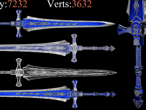 Game Ready Swords Low poly Vol 02 3D Модель