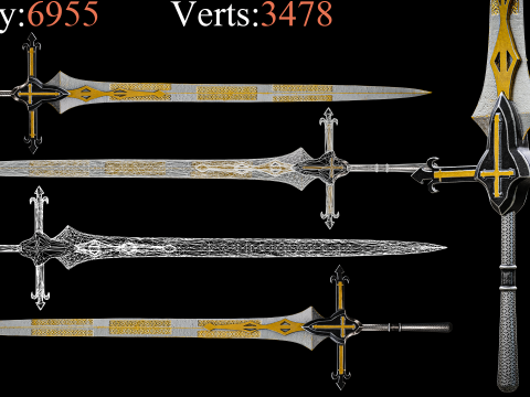 Game Ready Swords Low poly Vol 02 3D Модель