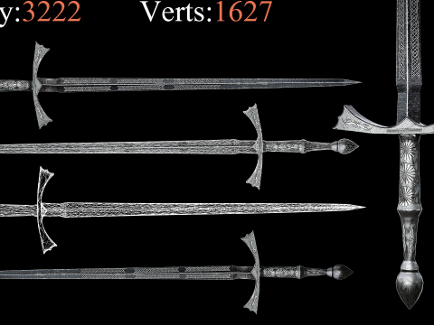 Game Ready Swords Low poly Vol 02 3D Модель