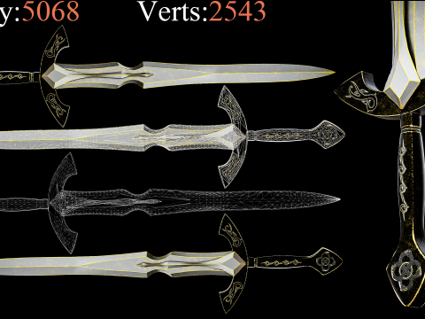 Game Ready Swords Low poly Vol 01 3D 모델