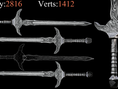 Game Ready Swords Low poly Vol 01 3D 모델