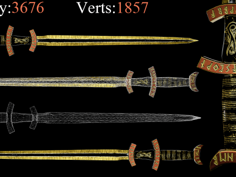 Game Ready Swords Low poly Vol 01 3D 모델