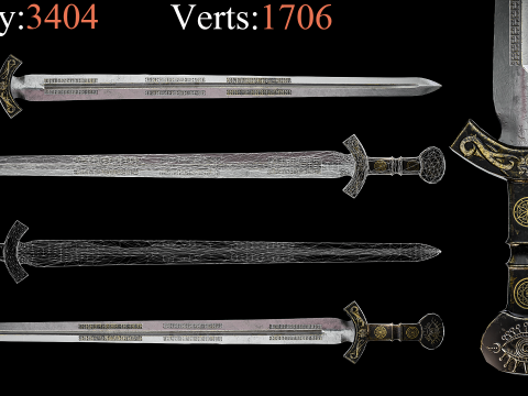 Game Ready Swords Low poly Vol 01 3D 모델