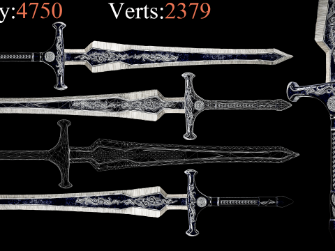 Game Ready Swords Low poly Vol 01 3D 모델