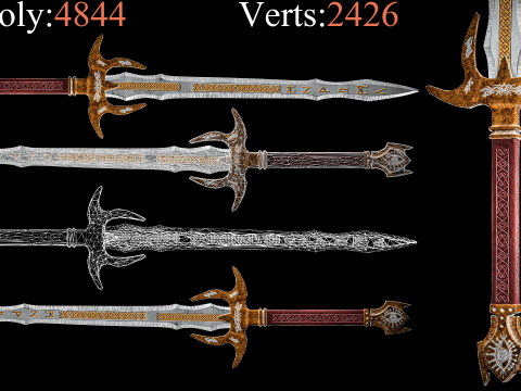 Game Ready Swords Low poly Vol 03 3D 모델