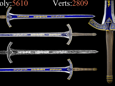 Game Ready Swords Low poly Vol 03 3D 모델