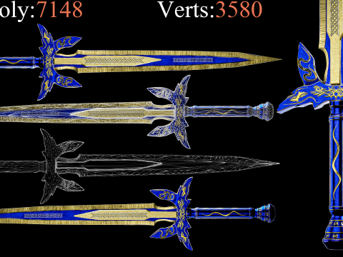 Game Ready Swords Low poly Vol 03 3D 모델