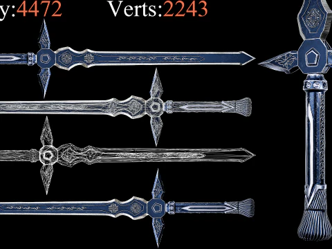 Game Ready Swords Low poly Vol 03 3D Model