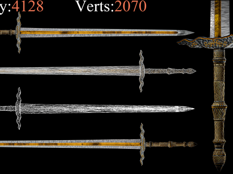Game Ready Swords Low poly Vol 03 3D 모델