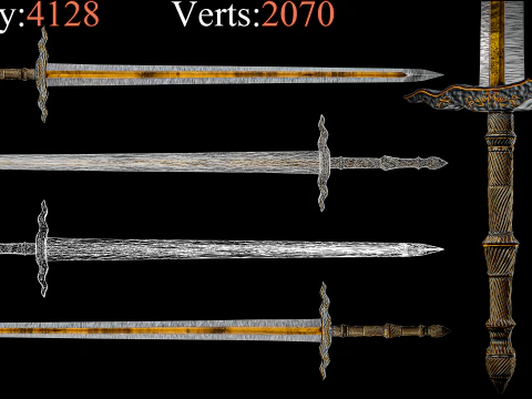 Game Ready Swords Low poly Vol 03 3D Model