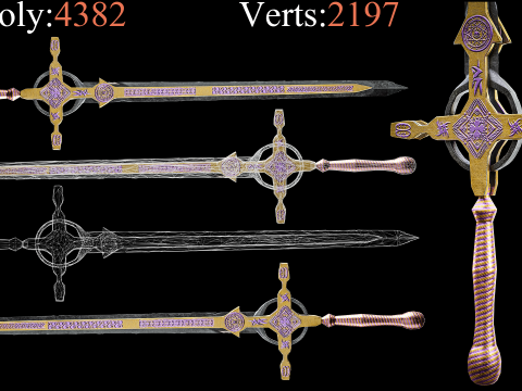 Game Ready Swords Low poly Vol 03 3D 모델