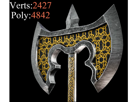 Free Game Ready Axe Low poly 3D Model