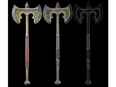 Free Game Ready Axe Low poly 3D मॉडल