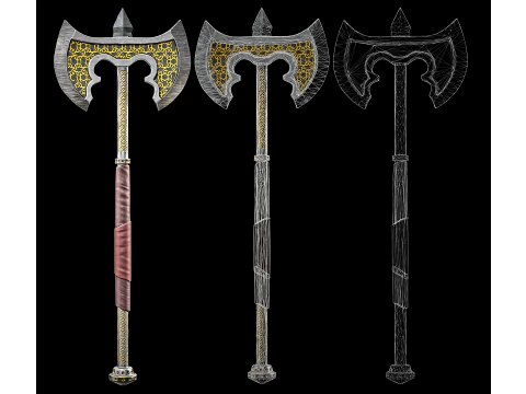 Free Game Ready Axe Low poly 3D Model