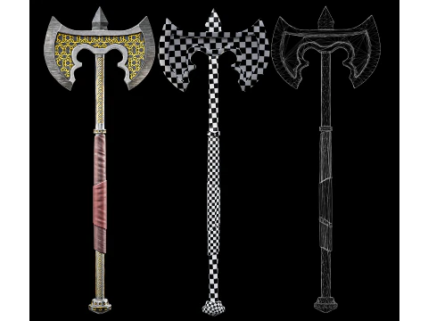 Free Game Ready Axe Low poly 3D Model
