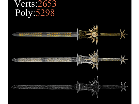 Free Game Ready Sword Low poly 3D Модель