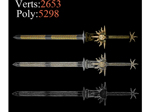 Juego gratuito Ready Sword Low poli Modelo 3D