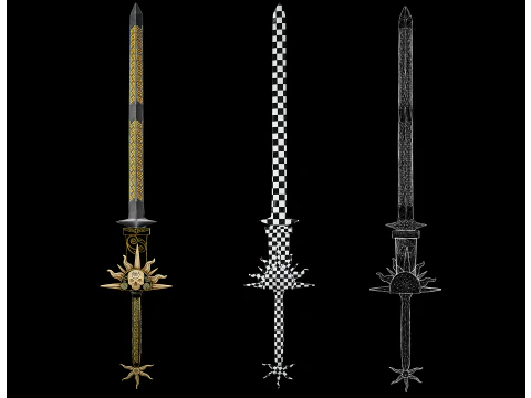 Juego gratuito Ready Sword Low poli Modelo 3D