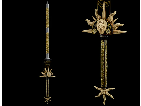 Juego gratuito Ready Sword Low poli Modelo 3D