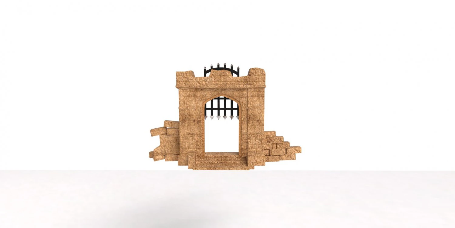Ancient cave gate 3D Model .c4d .max .obj .3ds .fbx .stl .blend 