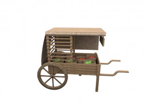Carrinho de frutas medieval Modelo 3D