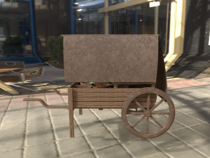 Medieval fruit cart 3D Model