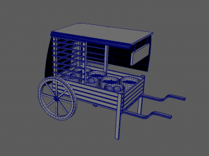 Medieval fruit cart 3D Model