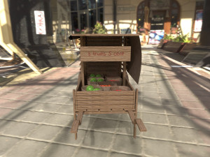 Medieval fruit cart 3D Model