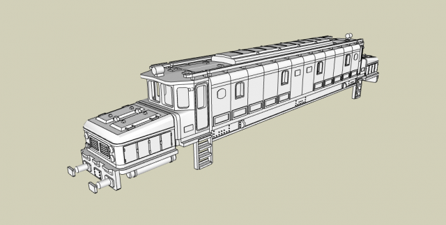 Locomotora Renfe 7200 cocodrilo N escala Model do druku 3D .c4d .max .obj .3ds .fbx .stl .blend 