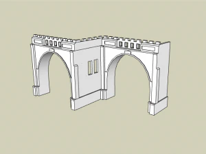 Tunel doble via escala N ficticio 3D Model