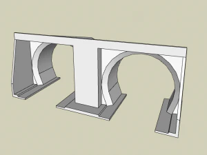 Tunel Doble via N escala ficticio 3D Model