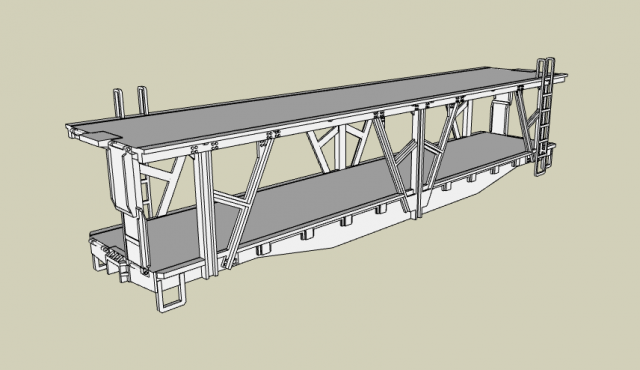 Flat Car SLSF -N escala 3D-Modell .c4d .max .obj .3ds .fbx .stl .blend 