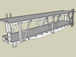 Flat Car SLSF -N escala 3D Model