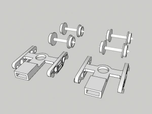 Bogie - N escala Modelo 3D